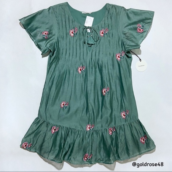 Tularosa Dresses & Skirts - Tularosa Carson silk and cotton dress in Celadon